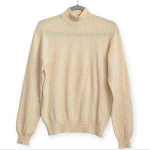 Charter Club 2 Ply Cashmere Mock Neck Sweater Yellow Size Small
